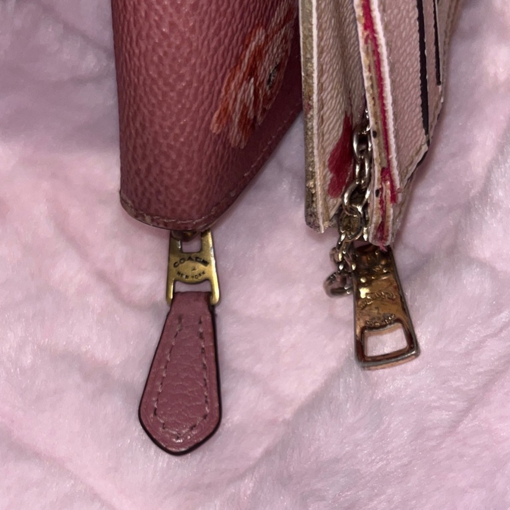Coach Pink Floral Zip Wallet - Picture 8 of 14